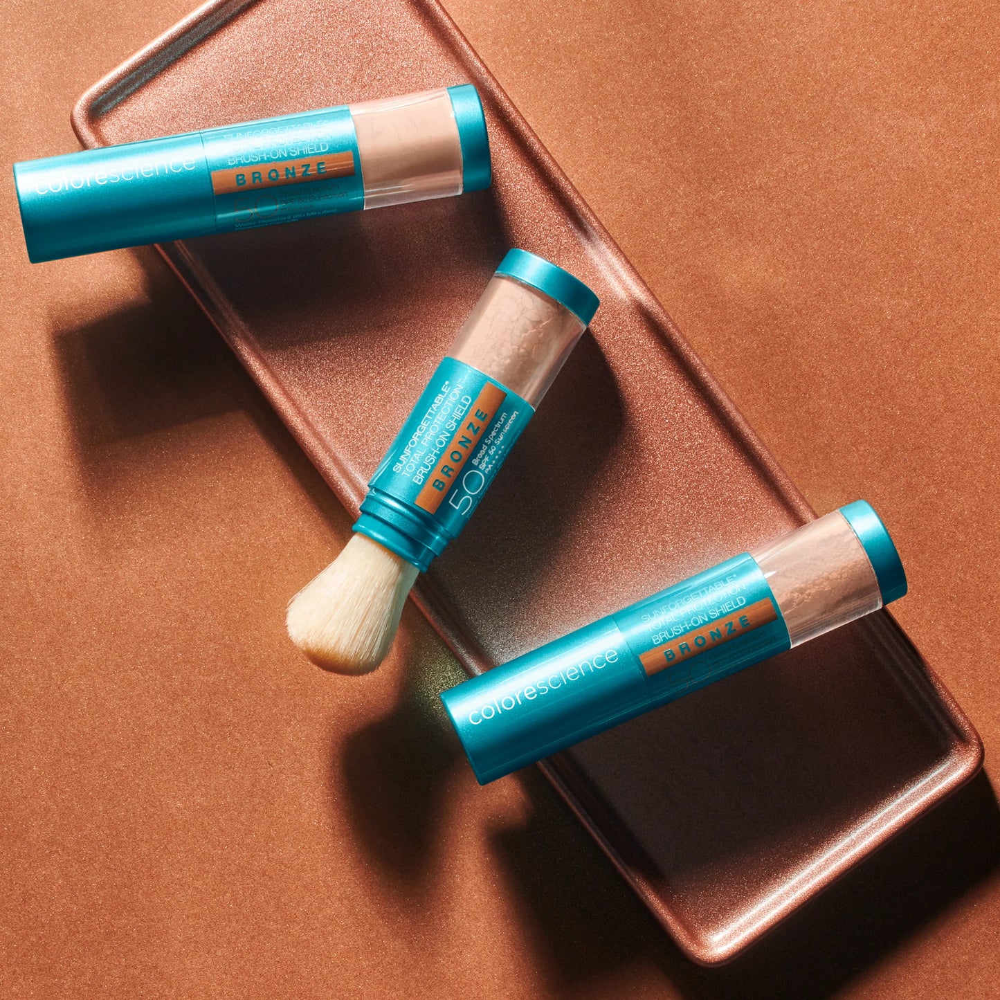 COLORESCIENCE BROCHA EN POLVO TONALIDAD BRONZE SPF 50 PROTECCION TOTAL