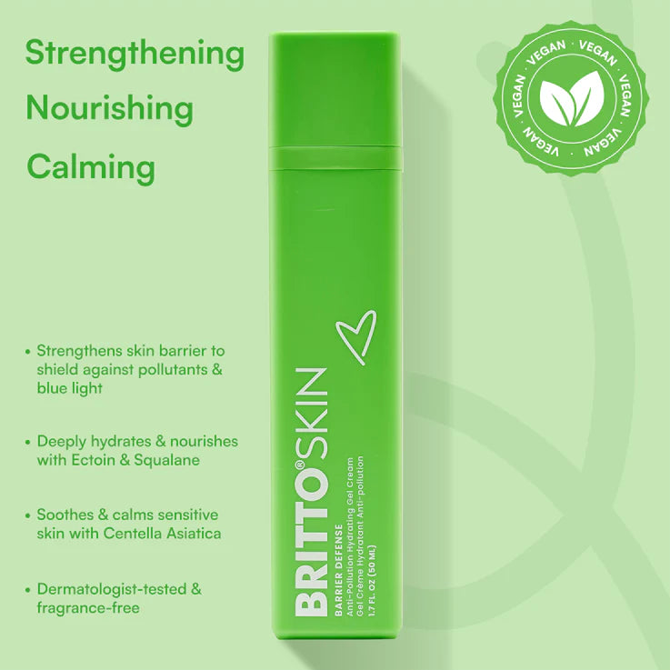BRITTO SKIN CREMA HIDRATANTE EN GEL ANTICONTAMINACIÓN 1.7 OZ VEGAN 100%