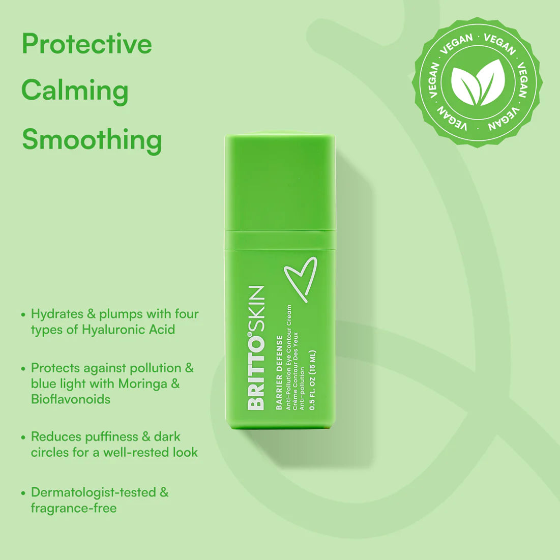 BRITTO SKIN CREMA CONTORNO DE OJOS ANTIPOLUCIÓN 0.5 OZ  VEGAN 100%